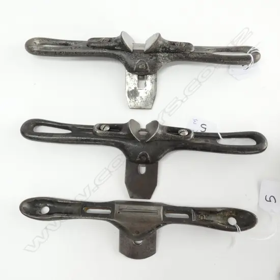 3 CAST IRON SPOKESHAVES L. 260MM