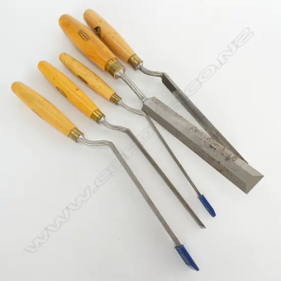 SET OF 5 MARPLES CRANK HANDLED PARRING CHISELS 