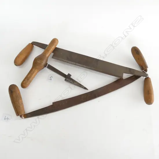 3 COOPERING TOOLS; 2 DRAW KNIVES + TAP BORER BUNG