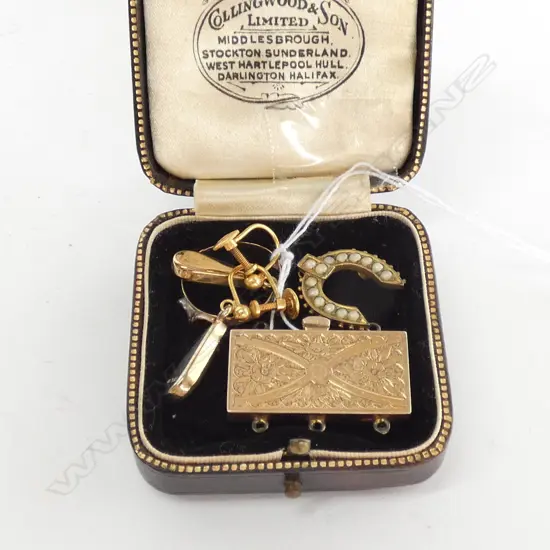 G.P. GREENSTONE SCREW-ON EARRINGS, & GOLD PLATE ITEMS (FAULTS)