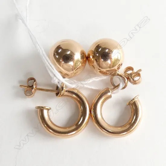 PR 9CT ROSE GOLD C SCROLL & BALL EARRINGS 4.16 gms