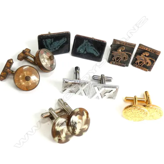 SIX PAIRS ASSORTED CUFFLINKS
