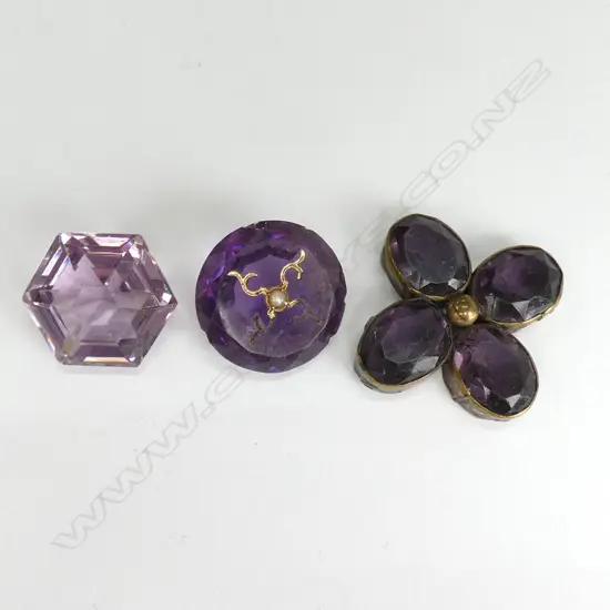3 AMETHYST JEWELS