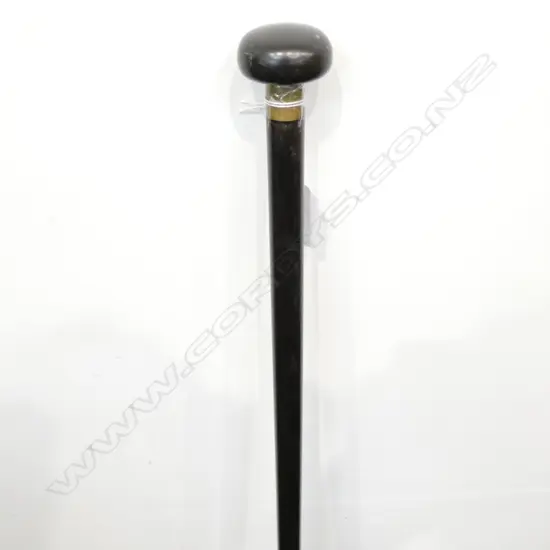 ROSEWOOD AND BRASS WALKING STICK L. 875MM