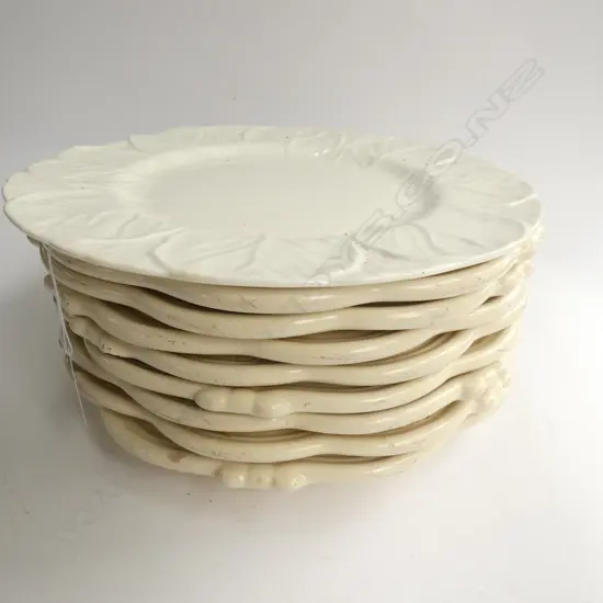 8 RUSTIC WHITE PLATES PLUS ONE AF 270MM DIA