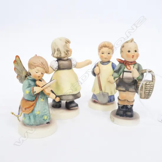 4 HUMMEL 912B SPRING WALTZ; 188 4/0 MUSICIAN; 51 3/0 VILLAGE BOY; 727 GARDEN TREASURES