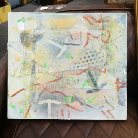 NEIL BALLY 'UNTITLED' ABSTRACT OIL ON BOARD 2003 510 X 460MM