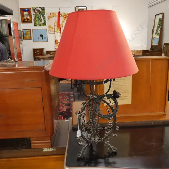 ORNATE IRON LAMP H. 760MM