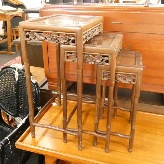 3 ORIENTAL NESTING TABLES 
