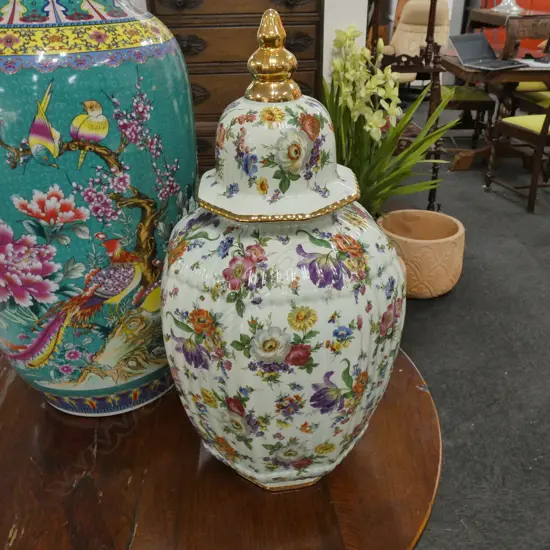 LIDDED BOCH FERES URN, H.500MM