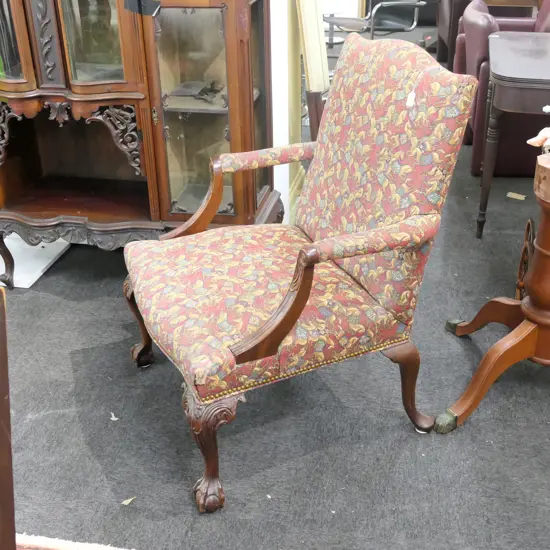 ANTIQUE GAINSBOROUGH ARMCHAIR