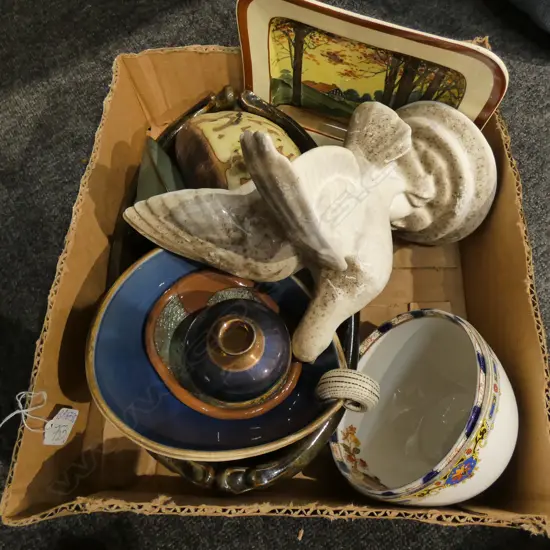 BOX NZ POTTERY BIRD SCULPTURE BOWLS ETC