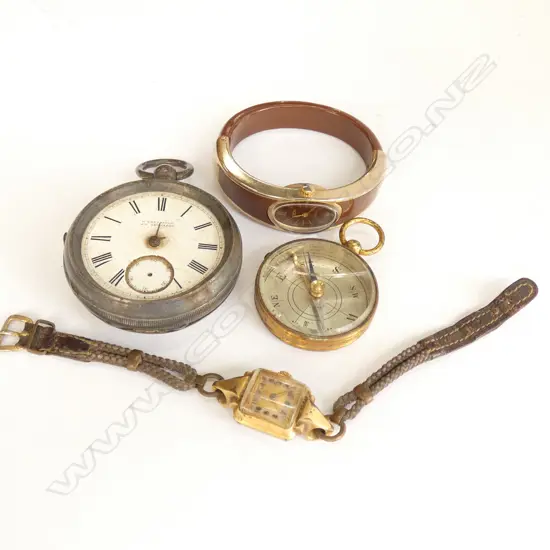 STG SILVER POCKETWATCH AF, COMPASS, WATCHES
