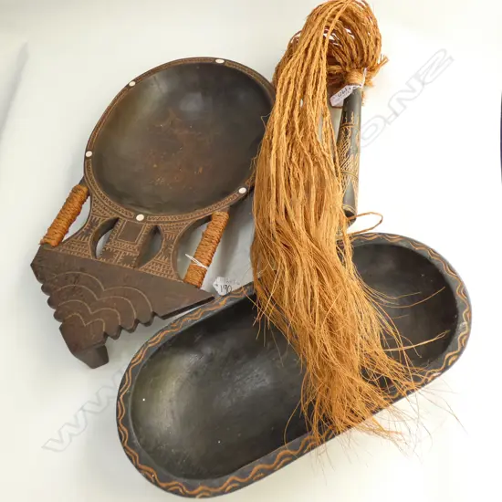 PACIFIC ISLAND SERVING BOWL x2 +1 FLY SWAT