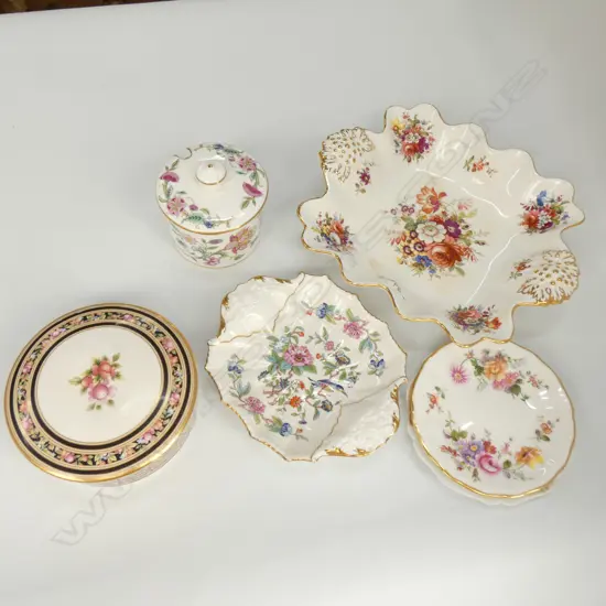 6 PCES ASST CHINA; 2 LIDDED BOXES, WEDGWOOD, MINTON, HAMMERSLEY ETC