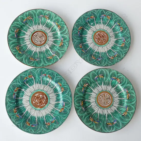 4 FAMILLE VERT PLATES, REPUBLIC PERIOD. Dia.180mm