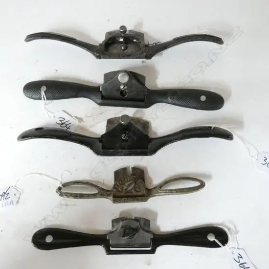 5 VARIOUS SPOKESHAVES
