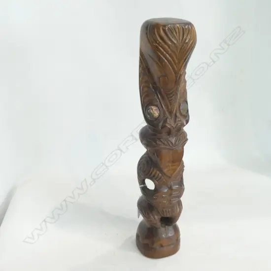 VINTAGE CARVED MAORI TEKO TEKO 350 MM