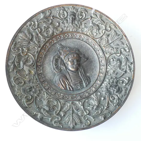 SPELTER PORTRAIT RELIEF PLATE 340MM DIA