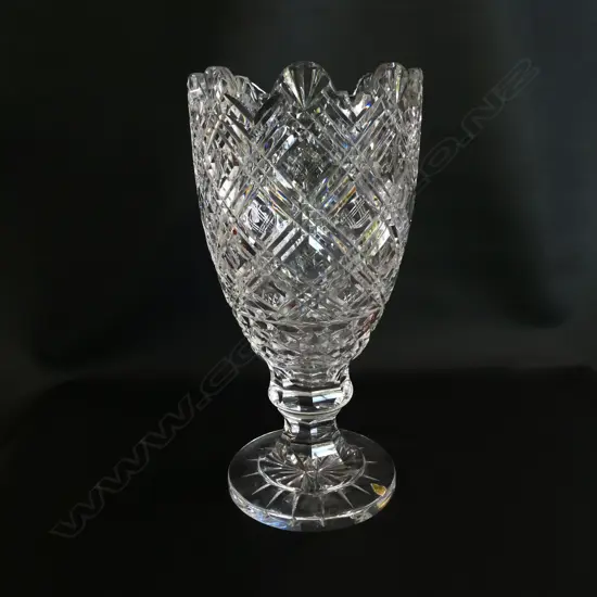 LARGE CUT CRYSTAL VASE