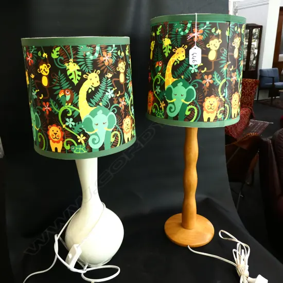 2 CHILDRENS JUNGLE SHADE LAMPS