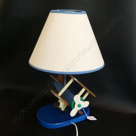 CHILDS BEDROOM LAMP SWINGING WOODEN PLANE H. 350MM