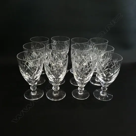 12 WEBB CORBETT CRYSTAL SHERRY GLASSES