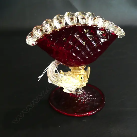 SALVIATI MURANO RUBY GLASS VASE