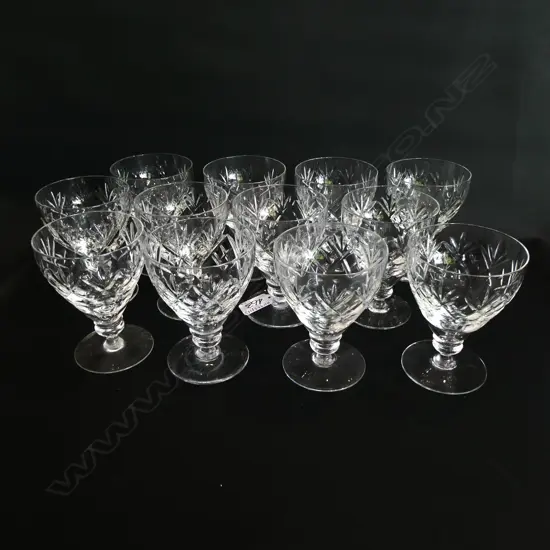 12 CROWN MARKED SHERRY WINE GLASSES