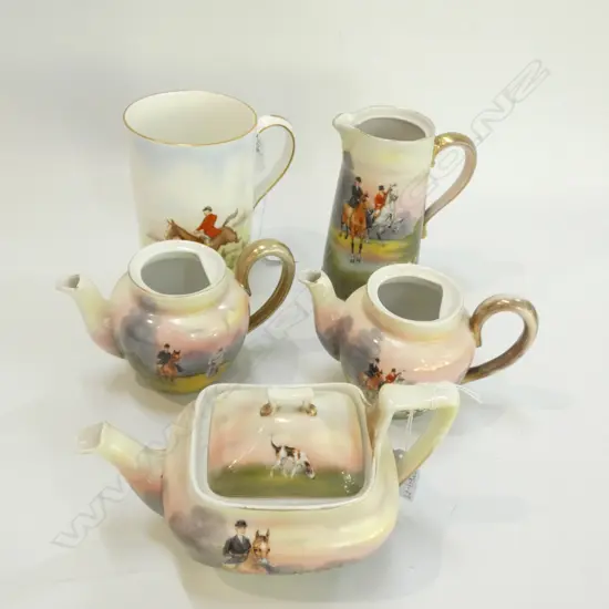 4X ROYAL BAYREUTH JUGS 3 MISSING LIDS + ROYAL CROWN DERBY MUG H.130MM