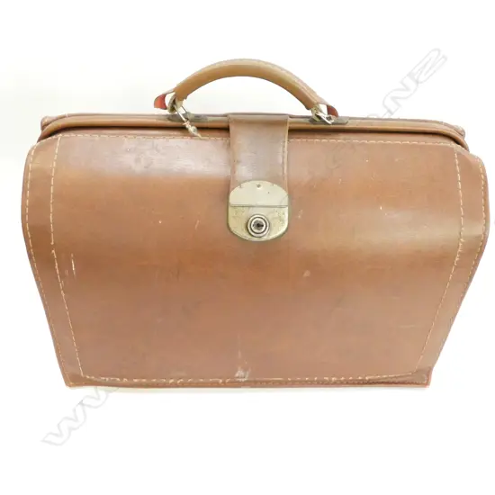 VINTAGE BRIEFCASE CONTAINS SHEET MUSIC, DOLL