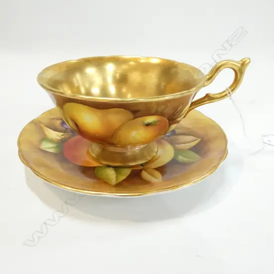 COALPORT GILT FRUIT CUP AND SAUCER