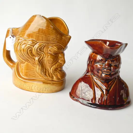 2 CHARACTER JUGS; CROWN LYNN MCCALLUM, OTHER