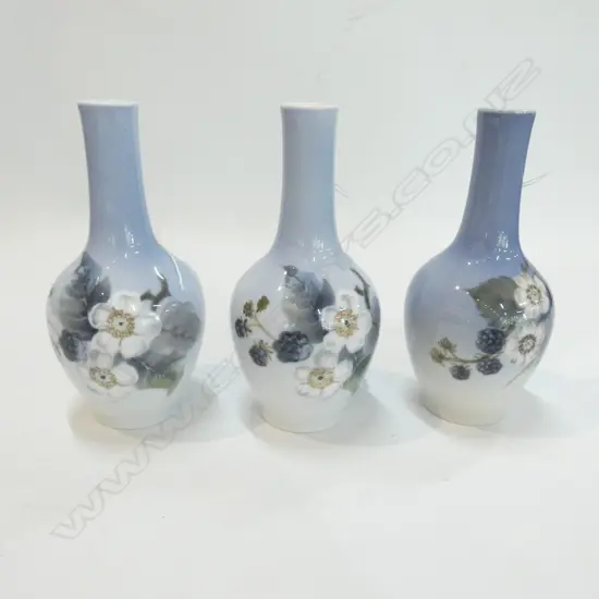 3 SMALL COPENHAGEN VASES
