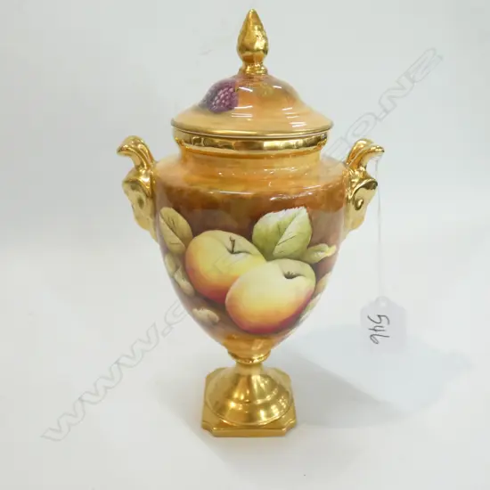 COALPORT GILT FRUIT LIDDED URN