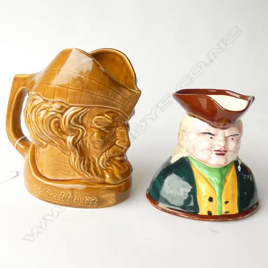 2 CROWN LYNN CHARACTER JUGS; MCCALLUM, OTHER