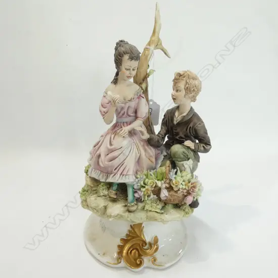 CAPIDOMONTE FIGURE GROUP GROUP BOY AND GIRL