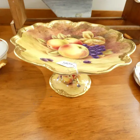 COALPORT GILT FRUIT COMPORT A/F