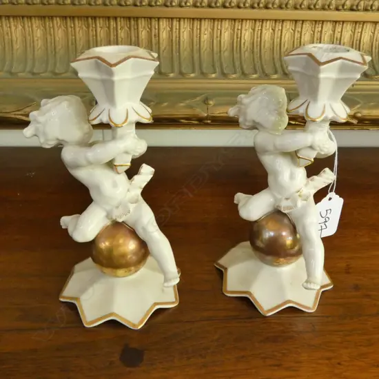 PR OF HUTSCHENREUTHER PUTTI CANDLESTICKS