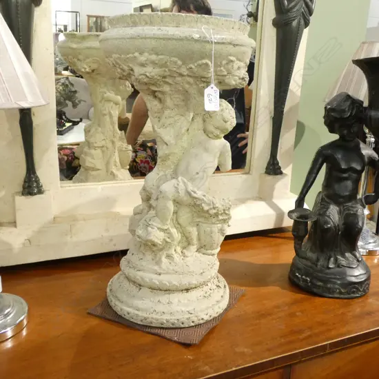 CEMENT BIRD BATH H. 500MM 