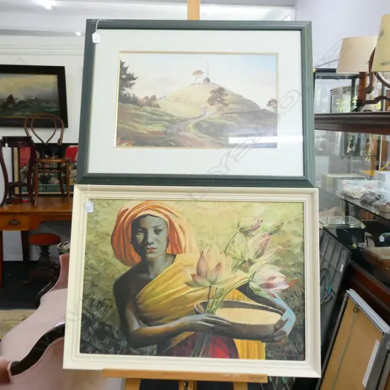 2 PRINTS; TRETCHIKOFF & DAVID STONE ONE TREE HILL 570 X 780MM