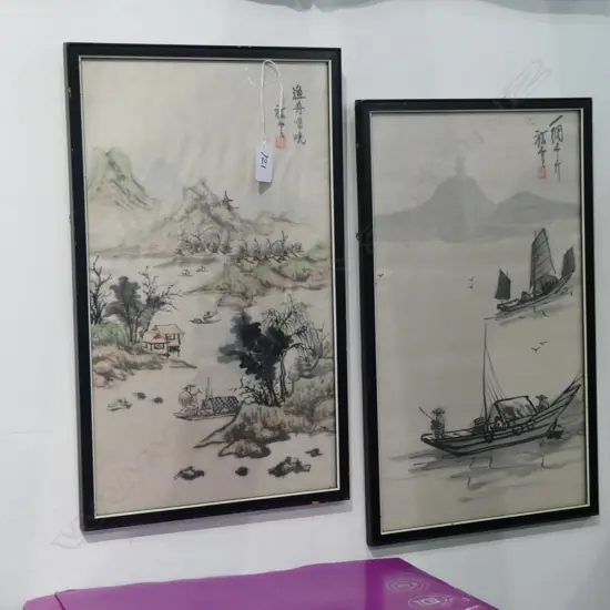 PR CHINESE W/C PAINTINGS ON SILK 400 X 230mm