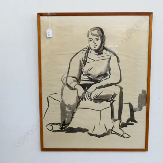 MAY SMITH; CHARCOAL DRAWING OF A PERSON 610 X 485MM