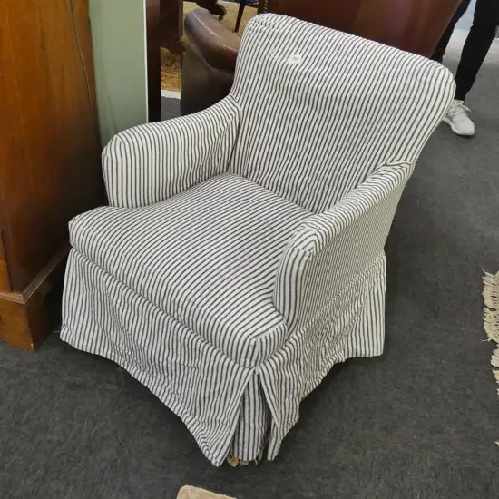 ARMCHAIR WITH TICKING COVER