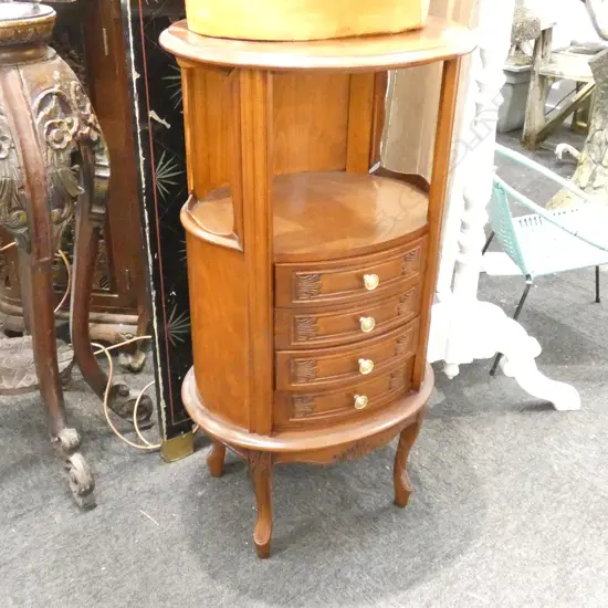 OVAL 4 DRAWER OCCASIONAL TABLE