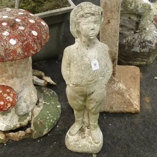 CONCRETE GARDEN ORNAMENT BOY H. 620MM 