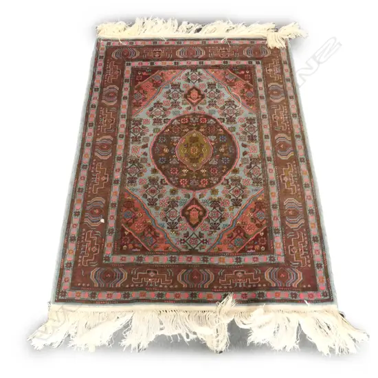 In pale blue and brown tones