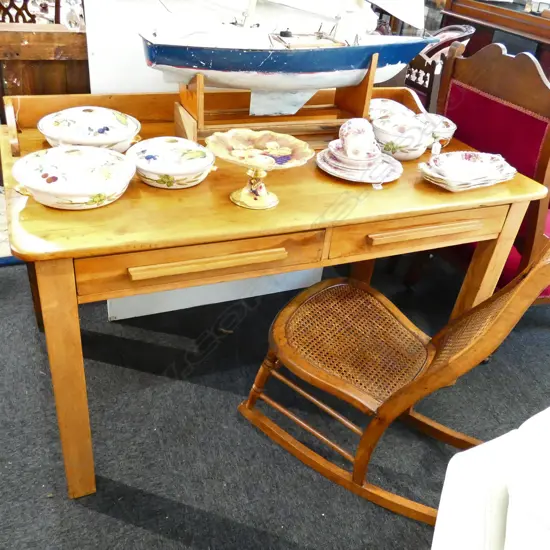 RIMU DESK WITH 2 DRAWERS W. 1370 X D. 740MM