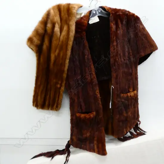 2 FUR STOLES, ONE MINK