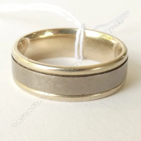 18CT WHITE GOLD AND TITANIUM RING